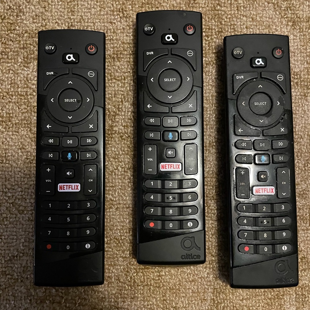 Altice Optimum Remote Control - Model T4HU1616/47K - Lot Of 3